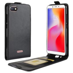 Кожен калъф flip за Xiaomi Redmi 6A - черен