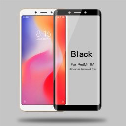 Извит 3D удароустойчив стъклен протектор покриващ целия екран марка MOFI за Xiaomi Redmi 6A - цвят черен