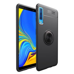 Силиконов гръб със стойка за Samsung Galaxy A7 2018 - черен