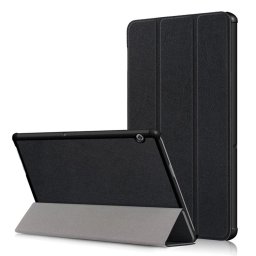 Кожен калъф със сгъващ се капак за Huawei MediaPad T5 10 инча - черен