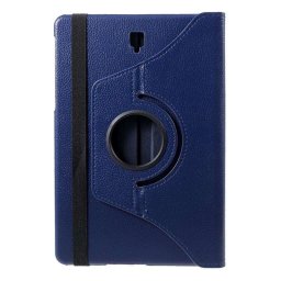 Кожен калъф за Samsung Galaxy Tab S4 10.5 инча с въртяща поставка - син