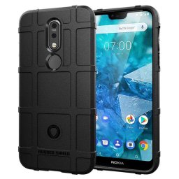 Подсилен силиконов гръб за Nokia 7.1 - черен