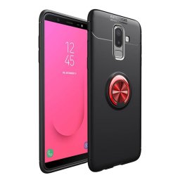 Силиконов гръб със стойка за Samsung Galaxy J4+ - червена стойка