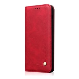 Кожен калъф тип портмоне с магнитно закопчаване за Huawei Mate 20 - червен