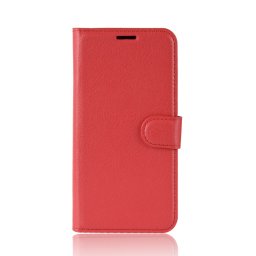 Кожен калъф тип портмоне за Honor 8X - червен