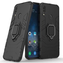 Хибриден гръб със стойка за Huawei P Smart 2019 - черен