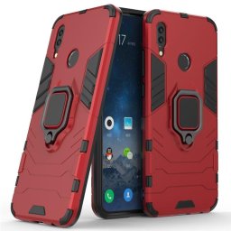 Хибриден гръб със стойка за Huawei P Smart 2019 - червен
