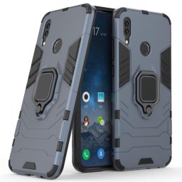 Хибриден гръб със стойка за Huawei P Smart 2019 - стоманено син
