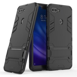 Хибриден гръб със стойка за Xiaomi Mi 8 Lite - черен