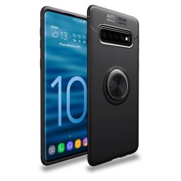 Силиконов гръб със стойка за Samsung Galaxy S10 - черен