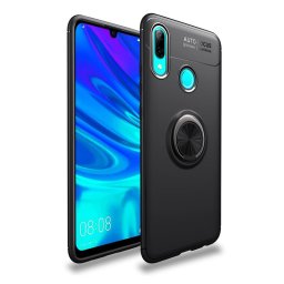 Силиконов гръб със стойка за Huawei P Smart 2019 - черен