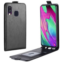 Кожен калъф flip за Samsung Galaxy A40 - черен