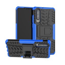 Двупластов гръб със стойка за Huawei P30 - син
