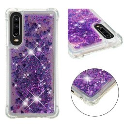 Силиконов гръб с течност с брокат за Huawei P30 - лилав