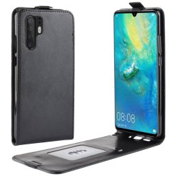 Кожен калъф flip за Huawei P30 Pro - черен
