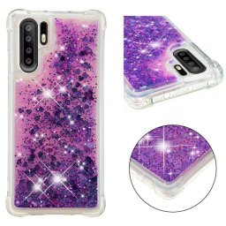 Силиконов гръб с течност с брокат за Huawei P30 Pro - лилав
