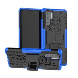 Двупластов гръб със стойка за Huawei P30 Pro - син