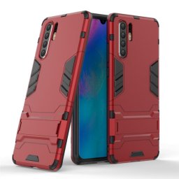 Хибриден гръб със стойка за Huawei P30 Pro - червен