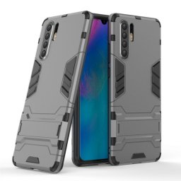 Хибриден гръб със стойка за Huawei P30 Pro - сив