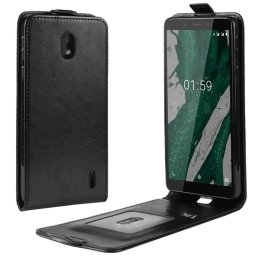 Кожен калъф flip за Nokia 1 Plus - черен