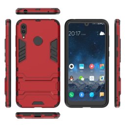 Хибриден гръб със стойка за Huawei Y7 2019 - червен