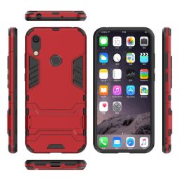Хибриден гръб със стойка за Huawei Y6 2019 - червен
