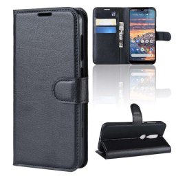 Кожен калъф тип портмоне за Nokia 4.2 - черен
