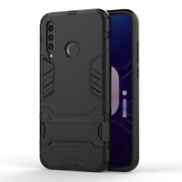 Хибриден гръб със стойка за Honor 20 Lite - черен