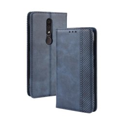 Кожен калъф тип портмоне с магнитно закопчаване за Nokia 4.2 - тъмно син