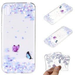Силиконов гръб за Huawei Y5 2019 - сини цветя
