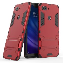 Хибриден гръб със стойка за Xiaomi Mi 8 Lite - червен