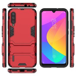 Хибриден гръб със стойка за Xiaomi Mi A3 - червен