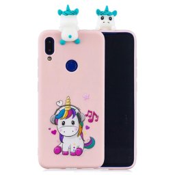 Силиконов гръб за Xiaomi Redmi Note 7 - розов с еднорог