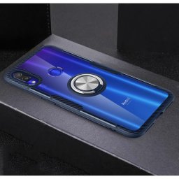 Хибриден гръб с кръгла стойка за Xiaomi Redmi Note 7 - тъмно син