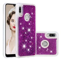 Силиконов гръб с течност с брокат за Huawei Y6 2019 - лилав