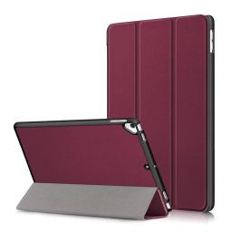 Кожен калъф със сгъващ се капак за iPad 10.2 2019 - винено червен