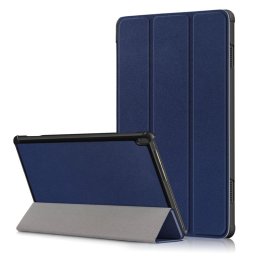Кожен калъф със сгъващ се капак за Lenovo Tab M10 - тъмно син
