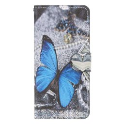 Калъф страничен флип за Huawei Y6 2019 - синя пеперуда