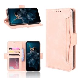 Кожен калъф тип портмоне за Huawei Nova 5T - светло розов