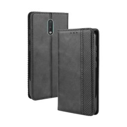 Кожен калъф тип портмоне с магнитно закопчаване за Nokia 2.3 - черен
