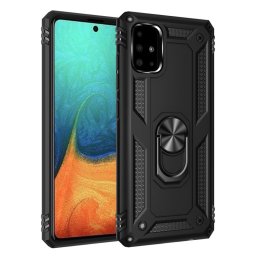 Хибриден гръб със стойка тип пръстен за Samsung Galaxy A71 - черен