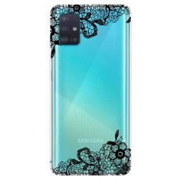 Силиконов гръб за Samsung Galaxy A71 - черна шарка