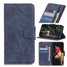 Кожен калъф тип портмоне за Samsung Galaxy Note 10 Lite - тъмно син