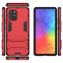Хибриден гръб със стойка за Samsung Galaxy S10 Lite - червен