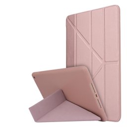 Кожен калъф със сгъващ се капак за iPad 10.2 2019 - светло розов