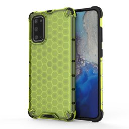 Хибриден гръб с ромбоидна шарка за Samsung Galaxy S20 - зелен