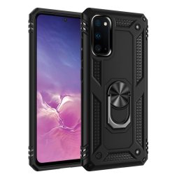 Хибриден гръб със стойка за Samsung Galaxy S20 - черен