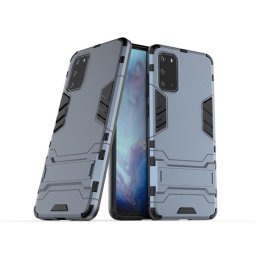 Хибриден гръб със стойка за Samsung Galaxy S20 - стоманено син