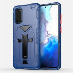 Хибриден гръб със стойка за Samsung Galaxy S20 - тъмно син