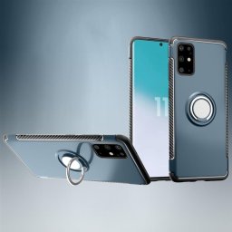 Хибриден гръб със стойка тип пръстен за Samsung Galaxy S20 - син